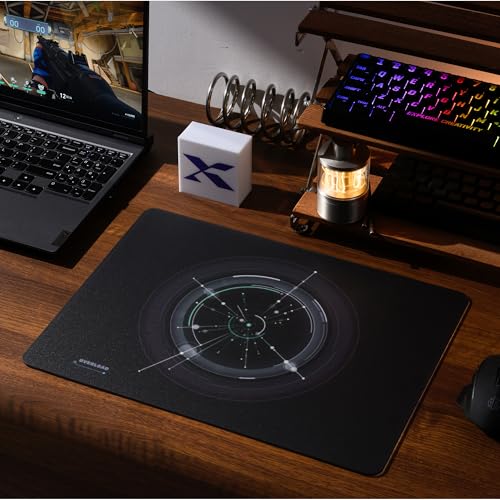 XVX Glass Mousepad Gaming, Overload Black Tempered Glass Mouse Pads for Gaming,Professional Large Mouse Mat 16.2" x 12.2", Special Glass Surface with Improved Precision and Speed - color: Black(Overload)