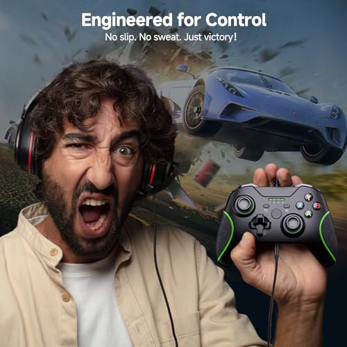 YAEYE Wired Controller for Xbox Series X|S, USB Gamepad with Dual Vibration, 3.5mm Audio Jack, Game Controller for Xbox One/One X|S Compatible with Windows 10/11 PC - Black