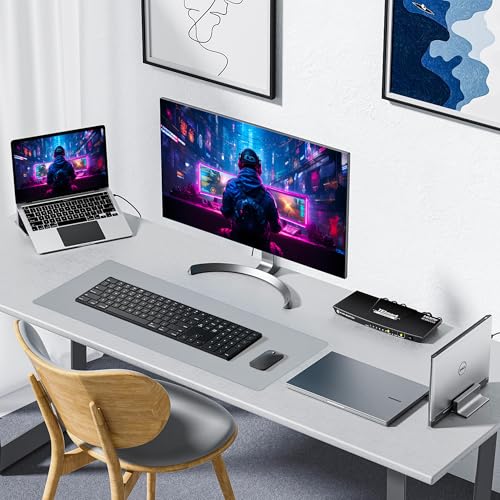 ALOANES Non-Slip Extended Mouse Pad Office&Home Desk Mat Stitched Edge | Light Gray Large Waterproof Mousepad for Keyboard, Computer Game 27.6"x11.8"x0.12" - color: Light Gray, size: 27.6L x 11.8W inches