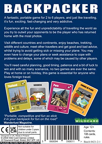 Backpacker - The Ultimate Travel Game - Fun Pocket Sized Card Game About Travelling Around the World