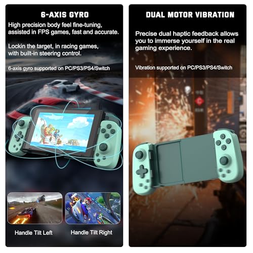 Joso Wireless Phone Controller for iPhone/Android, Mobile Game Controller with Hall Joystick Suitable for Xbox Cloud Gaming, PS Remote Play, Steam Link, Call of Duty & More - Green - color: Green | D6