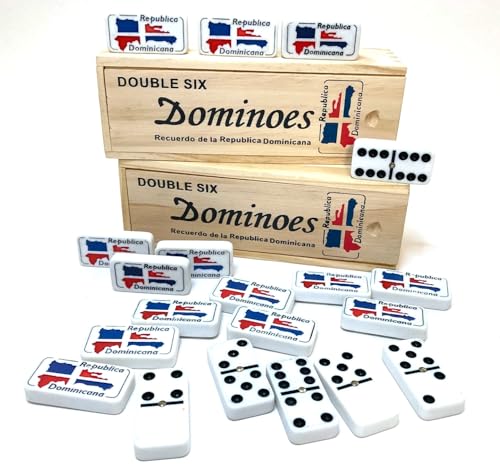 Dominican Flag Dominoes Double Six 2pcs Value Pack - Classic Dominos Set for Cultural Pride Dominican Republic
