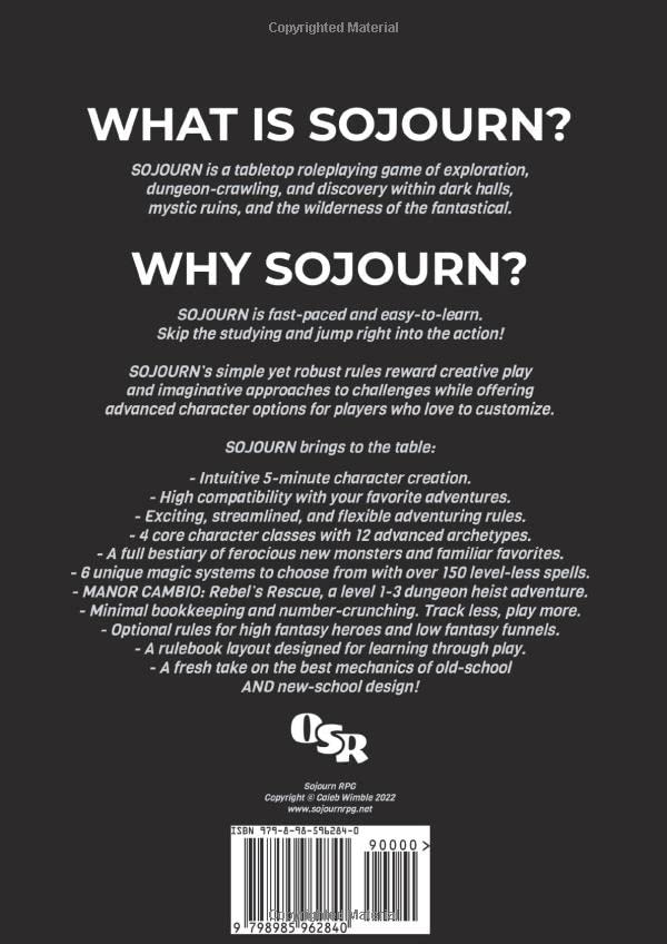 SOJOURN RPG: Adventures of Sword & Sorcery in Dark Dungeons & Dangerous Lands