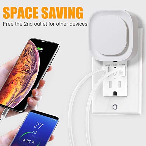 2 Pack Amber Night Light Plug into Wall, Eye-Care Glow for Kids | Dusk to Dawn Sensor, Dimmable Reflected Dim Light, Plug-in LED Nightlight for Toddler, Bathroom, Bedroom, Sleep, Baby Nursery - color: Amber