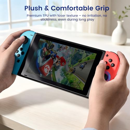 10PCS Joystick Cap Replacement for Nintendo Switch OLED/Lite, Soft Silicone Thumb Grip Covers with Anti-Slip Texture for Joy-Con Analog Sticks, Controller Repair Accessories