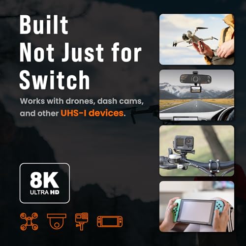 MMOMENT 512GB Micro SD Express Card for Nintendo Switch 2, PCIe Gen3x1, MM29 Model, Up to 880MB/s Read and 650MB/s Write Speed, Black/Orange, Water Resistant Gaming Memory Card - size: 512GB