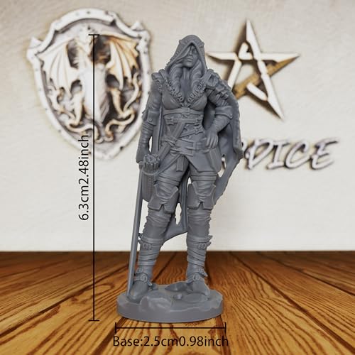 AUSPDICE Pro-Painted Quality Unpainted TTRPG Figure 32mm Scale Fantasy Role Playing Minis Figurine for Dungeon Masters, Human Miniatures Tabletop Gaming Miniatures RPG Accessory - Lycan Slayer(AS301)
