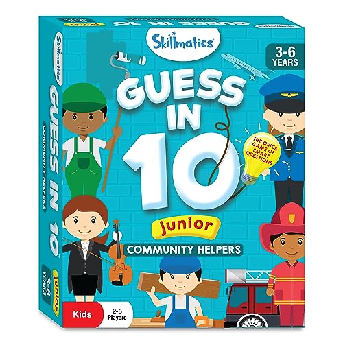 Skillmatics Guess in 10 Junior Community Helpers, Card Game for Kids | For Boys, Girls, and Families Who Love Card Games, Board Games & Educational Toys, Travel Friendly, Gifts for Ages 3, 4, 5, 6 - style: Junior Community Helpers