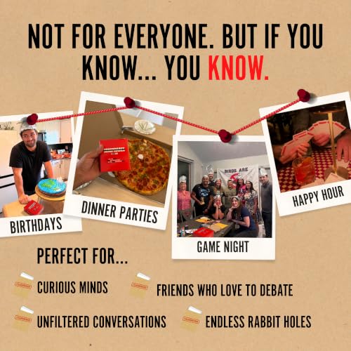 Conspiracies Card Game — Conspiracy Themed Party Game for Adults | Conversation Starter Card Game for Game Night, Parties & Date Night | 3-10 Players | 300 Cards