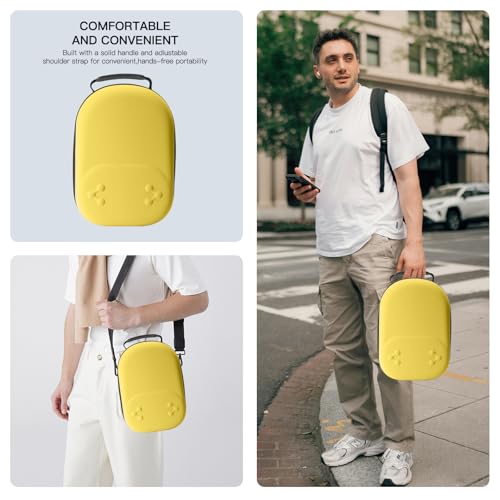bibuks Hard Carrying Case Compatible with Oculus 3/3S,VR Headset Elite Strap and Touch Controller Accessories Carry Case,Hard Shell Travel Storage Bag (Yellow) - color: Yellow