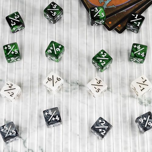 48 PCS Magic Counter Dice Life MTG Counters Dice Set Bulk Buff Tokens D6 Dice Set Compatible with Magic The Gathering, TCG, Card Gaming Accessories, Green - color: Green