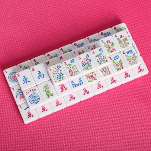 1.2”American Mahjong Tile Set, 166 Mahjong Game Set with Pink Color (Tiles Only, No Racks and Other Accessories) - color: Pink