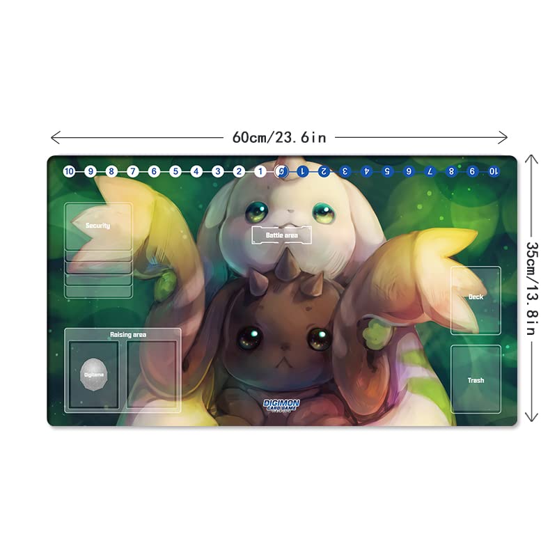 New DTCG Duel Playmat Digimon Board Terriermon Trading Card Game Mat Desk Pad + Free Bag (ZD002-225-SM)
