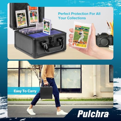 Pulchra Graded Card Storage Box, Top Loaders Case, Sports Trading Box, Slab PSA MTG CSG SGC Magnetic Holder, Waterproof Carrying Case, Collector Storage Boxes - size: Large