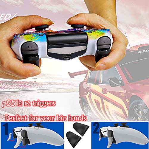 Silicone Skin for Ps5 Controller, 2pcs Anti-Slip Shell Cover Case with 10 Joystick Grips, 2 Pairs L2 R2 for Playsation 5 Controller Wireless Gamepad - color: PS5 controller #5