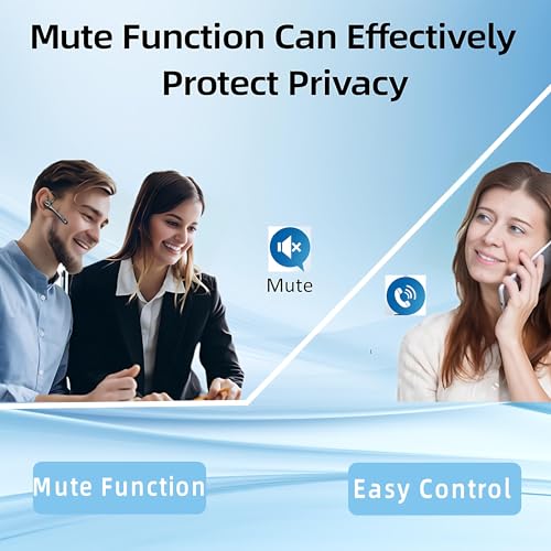 Bluetooth Headset Wireless Earpiece Earbuds with Noise Canceling Microphone 160H Standby Time Hands Free Headphones Single Ear Earphones for IOS Android Samsung Cell Phones Business Home Office Gaming