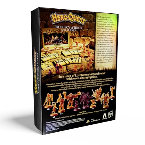 Hasbro Gaming Avalon Hill HeroQuest Prophecy of Telor Quest Pack, Requires HeroQuest Game System to Play, Dungeon Crawler Games, Ages 14+, 2-5 Players, Strategy Games