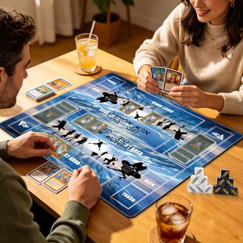 2-Player TCG Playmat with Zones Compatible with One Piece Card Game, Bonus Power Counter Dice & Storage Bag Included 24x24 Inches, Non-Slip Rubber Trading Card Game Mat (Ocean Horizon) - color: Ocean Horizon