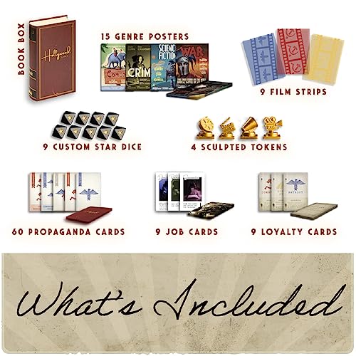 Facade Games Hollywood 1947 Board Game, Strategy & Deceit for 1-9 Players | Ages 14 and Up, Social Deduction Game, For Friends & Family Game Night, Includes Genre Posters