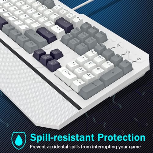 Redragon Mechanical Gaming Keyboard Wired, Light Up Backlit, Linear Switches, 104 Keys Anti-Ghosting, Big Wrist Rest, Metal Frame, Durable Keycaps for Computer PC Mac Xbox Gamers
