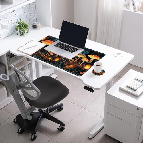 Large Mouse Pad Gaming Desk Pad Mushroom Mousepad for Wireless Mouse XXL 31.5''X15.75'' Big Desk Mats Extended Mouse Mat of Girl Desktop Computer with Coaster - color: Mushroom, size: 31.5''x15.75''