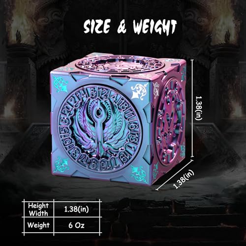 DNDND Purple-to-Blue Chameleon Multi-Functional Spinner DND Dice – Premium Color-Shifting D&D Monster Themed Cube Spinner Dice Cube for TTRPG, Dungeon Masters & RPG Collector's Gift with Gift Tin - color: Chameleon