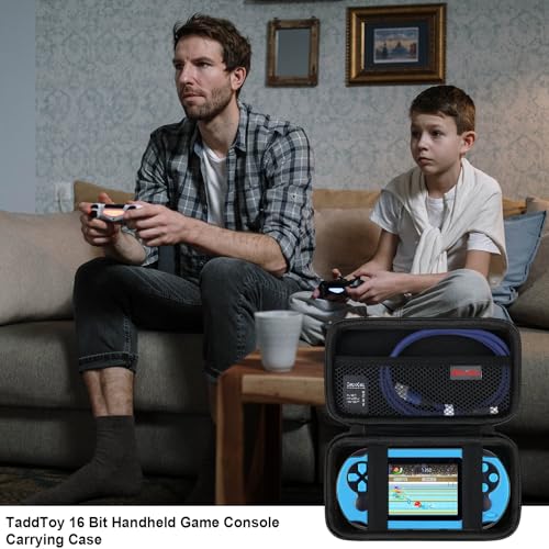 Elonbo Carrying Case for TEBIYOU/ WELLST·G/ TaddToy/ Beijue/ FAMILY POCKET/ CCTU/ X-JOYKIDS/ GREENCREEK/ Beico/ KAVOYI/ GuaiyeyeAP Handheld Game Console, Portable Electronic Gaming Player Bag, Black - color: Black