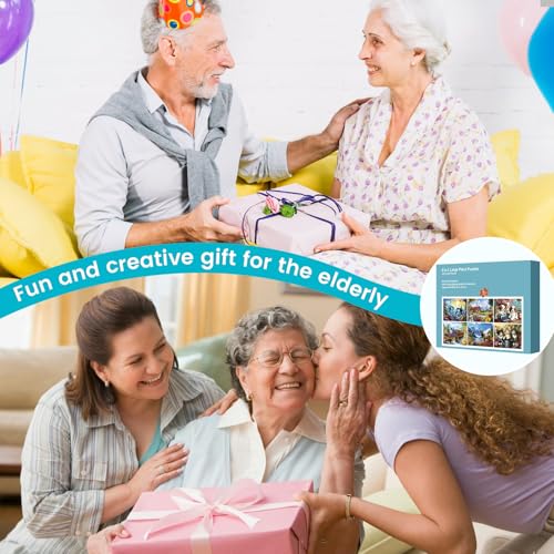 6 Packs 16 Large Piece Puzzle for Seniors,Cat Dog Dementia Jigsaw Puzzles | Dolphin Deer Animal Dementia Puzzles for Elderly Adults,Dementia Alzheimer's Products Activities Memory Cognitive Games - style: 16 Large Pieces