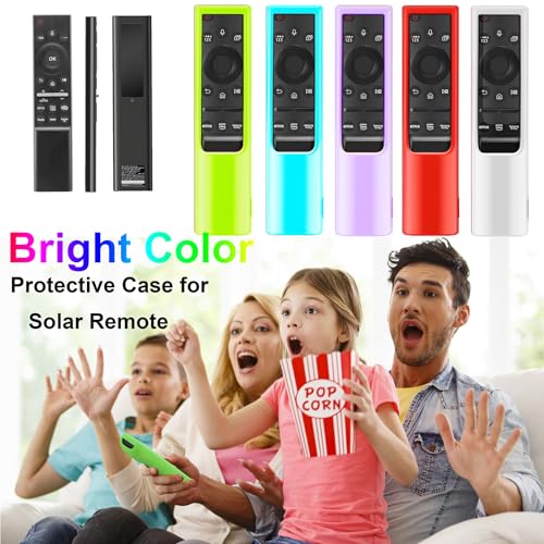 Cover for Samsung Solar Remote, Case Compatible with Samsung Smart TV Remote Control Glow in The Dark Universal Silicone Skin Sleeve with Lanyard Blue - color: Blue Glown in the dark