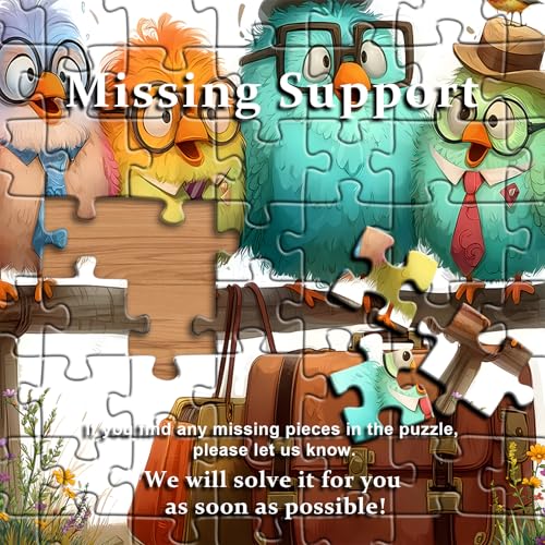 PICKFORU Funny Bird Puzzles for Adults 1000 Pieces, Nature Cute Animal Colorful Wildflower Puzzle, Impossible Hard Challenge Jigsaw Puzzle - style: Funny Bird Puzzles