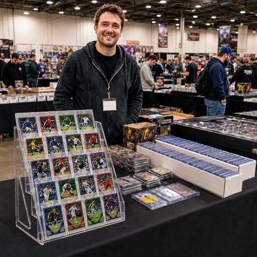 5 Tier Acrylic Trading Card Display Stand, 2 Pack | Holds 40 Cards Total, Each Card Without Overlap, For Toploaders, Magnetic Holders and Graded Cards - size: 5 Tier, 2 Pack