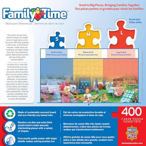 MasterPieces 400 Piece Jigsaw Puzzle for Adults, Family, or Youth - Backyard Barbeque Theme - Extra Large Pieces, Easy-to-Grip, 18" x 24" - style: Backyard Barbeque
