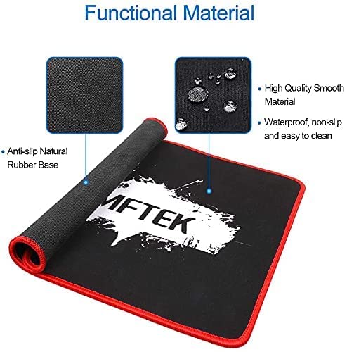 MFTEK One-Handed RGB Gaming Keyboard, USB Wired Letters Glow with Wrist Rest Support Multimedia 35 Keys Mini Gaming Keypad, Backlit Ergonomic Mechanical Feel & 6400 DPI Programmable Mouse Combo Set