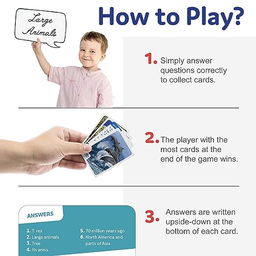 Brain Busters Card Game for Kids, Family Trivia Game Bundle with 120 Flash Cards - Learn and Play with Multiple Choice Trivia Cards About Environment, Insects, Geography and Pets (Ages 6+) - style: Nature