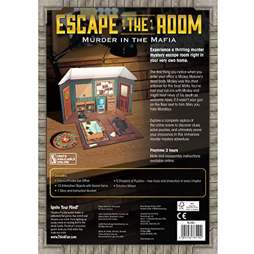 ThinkFun Escape The Room: Murder in The Mafia - Engaging Brain Teaser Game | for Age 13 and Up | Ideal for Teens and Adults | Perfect Addition to Game Nights
