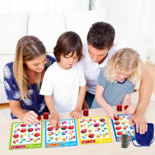SpriteGru Alphabet Bingo Game, Uppercase/Lowercase/Number Bingo Game ABC and 123 Bingo Board Game for Kindergarten and Preschool Kids 4-8, Perfect for Classroom & At Home - style: ABC & 123 Bingo Game