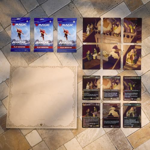 Magic: The Gathering | Avatar: The Last Airbender Scene Box 2 - Tea Time at the Jasmine Dragon | 6 Foil Borderless Scene Cards, 6 Art Cards, 3 Play Boosters + Display Easel