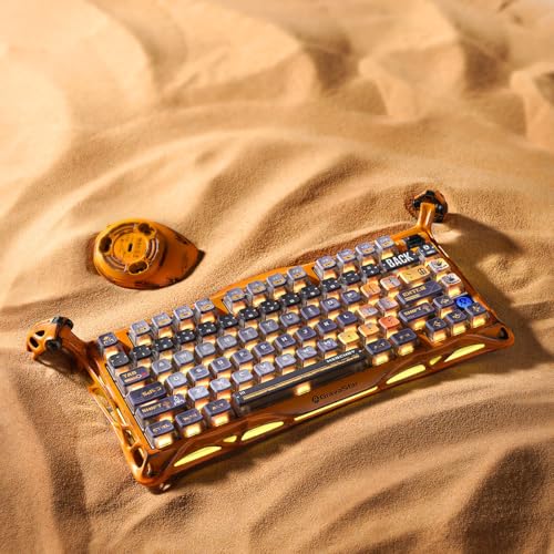 GravaStar Mercury K1 Pro Wireless Gaming Keyboard, Handcrafted Aluminum Alloy Mechanical Keyboard, 75% Layout, Hot-Swappable RGB Custom Keyboard with Linear Switches 【Battle-Worn Yellow】 - color: Battle-Worn Yellow