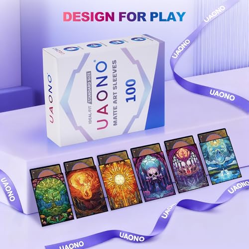 UAONO MTG Card Sleeves 100ct - Mountain - Art Card Sleeves Deck Protector, Clear Front & Matte Textured Back, Sleeves for Magic The Gathering, Basic Lands Series - color: Mountain