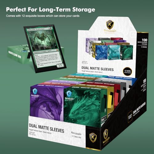 Power Green Dual Matte Card Sleeves, Katomula Card Sleeves for MTG, Standard Card Sleeve for MTG, PKM, Flesh & Blood - color: Power Green
