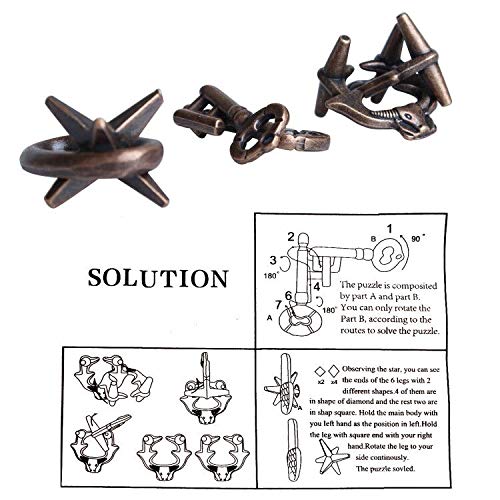 Brain Teaser Puzzle for Adults Puzzles Metal Hole Lock Adult Educational Toy Jigsaw IQ Puzzle (Ferrous) - color: Ferrous