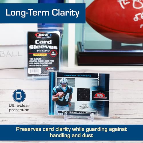 BCW Thick Trading Card Sleeve - 500 ct | Crystal Clear Polypropylene Protective Sleeves for Collectible Cards | Card Protector Sleeves Holds Trading Cards Up To 240pt | Fits Thick-Card Topload Holders