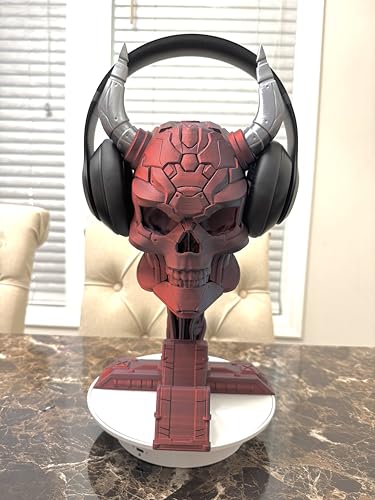 Gaming Headphone & Controller Stand Skull Design โ Desk Organizer for Game Controllers & Headsets โ 3D Printed Gamer Decor Gift