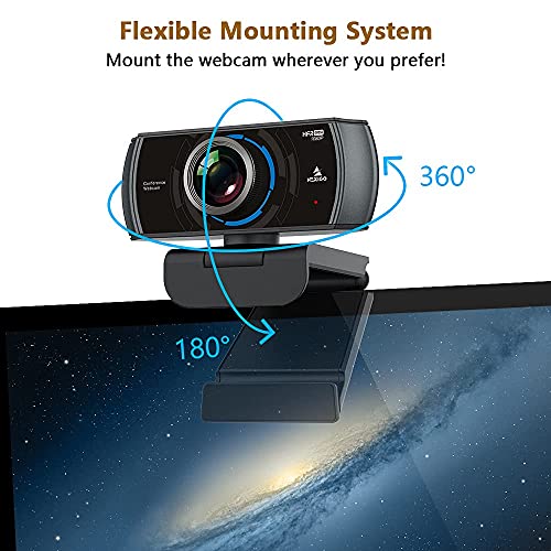 NexiGo 60FPS 1080P Webcam Kits, N980P HD Web Camera with Microphone, 120 Degrees Wide-Angle, Software Control, Lightweight Mini Tripod, Video Conference Lighting Kit, for Zoom/Skype/Teams