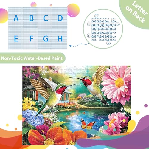 500 Pieces Puzzles for Adults Puzzle Hummingbird Flower Jigsaw Puzzles 500 Piece for Seniors, Letters on Back Challenging Toys Great Gift for Family Friends 20.5 x 15 in - style: Hummingbird Puzzle