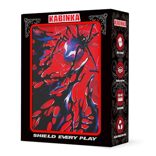 Kabinka MTG Card Sleeves -Spider 100 Standard Size Pack Clear Front & Matte Finish Back MTG Sleeves for Magic The Gathering TCG - color: Spider