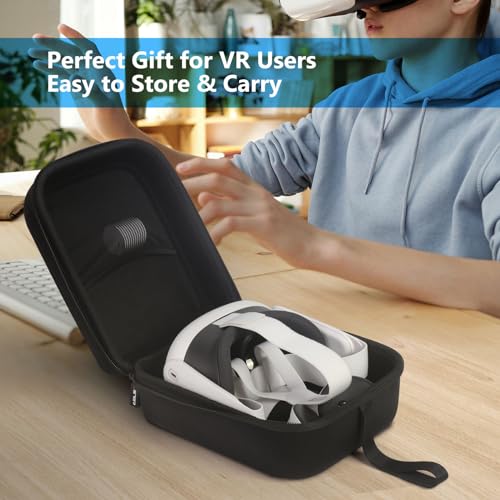 Carrying Case for Meta Quest 3S JSVER Hard Case for Quest 3S/ Quest 3/ Quest 2 VR Gaming Headset, Travel Storage Case for Oculus Quest 3 and Touch Controller Accessories (Not Fit for Elite Strap)