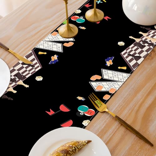 Game Night Decorations Table Runner Kids Adults Board Game Birthday Party Home Kitchen Dining Table Decor