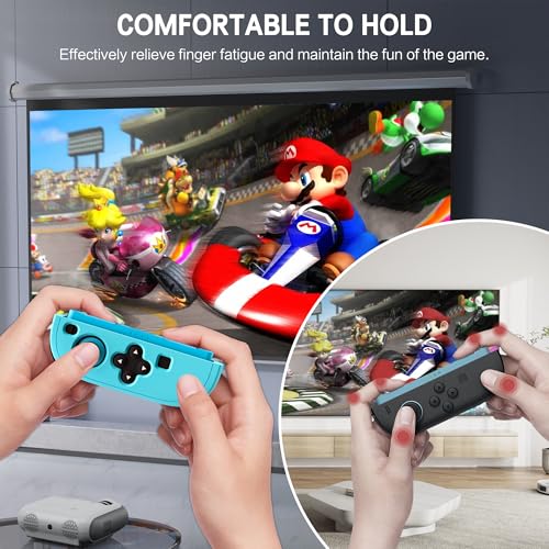 FUNDIARY Replacement for Nintendo Switch 2 Controller, Switch Wireless Controllers Compatible with Switch 2, Anti-Slip Soft Silicone Protective Cover with 2 Thumb Caps, Blue+Orange - color: Blue and Orange