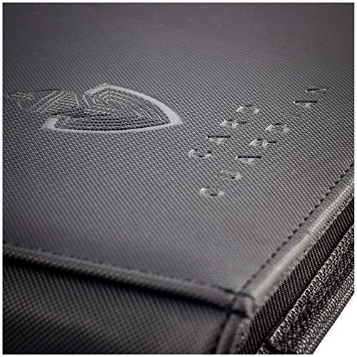 Card Guardian - 9 Pocket Premium Black Card Binder with Zipper for 360 Cards - Trading card binder with Side Loading Pockets for Trading Card Games -TCG Binder (Black) - color: Black